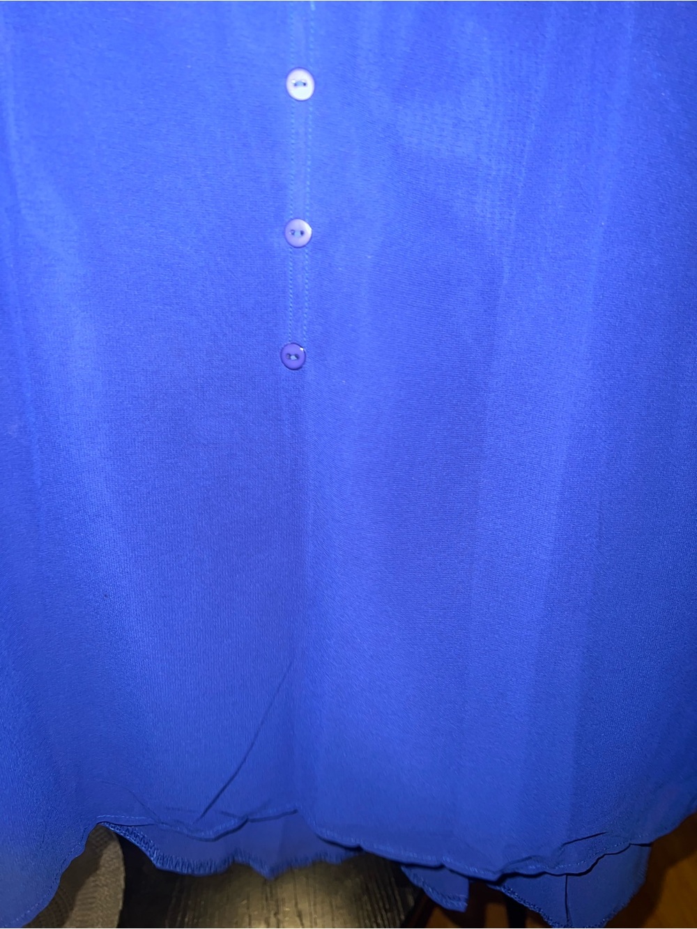Bright Royal Blue Button-Up hi-low Blouse